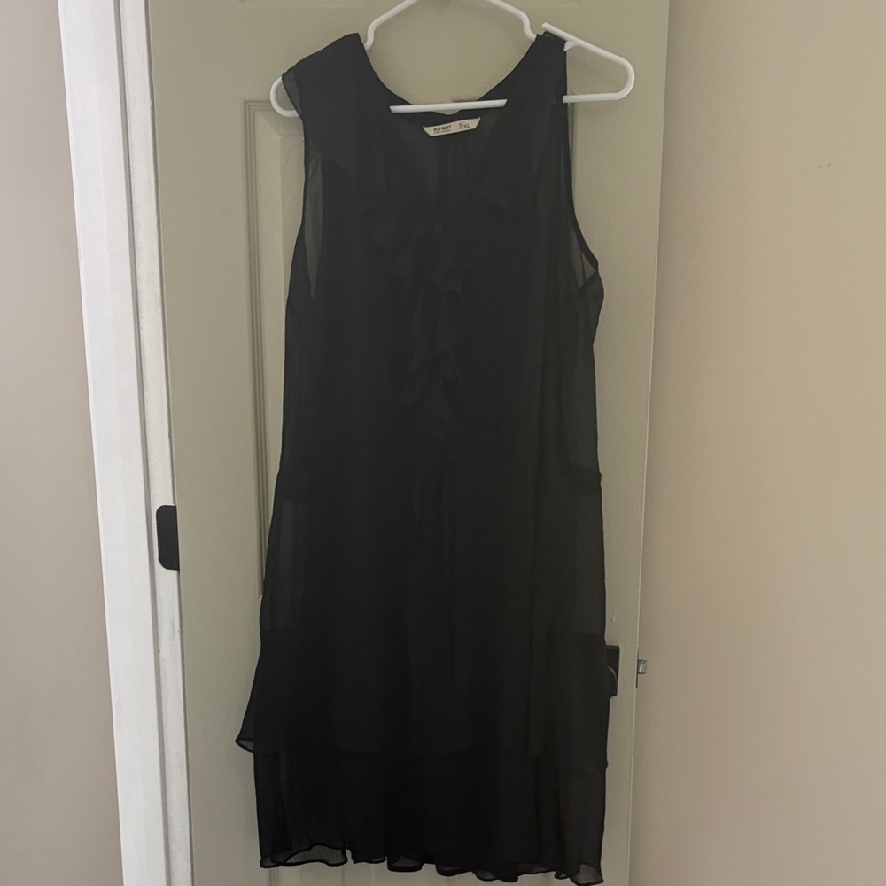 Old Navy Black Sleeveless Layered Midi Dress